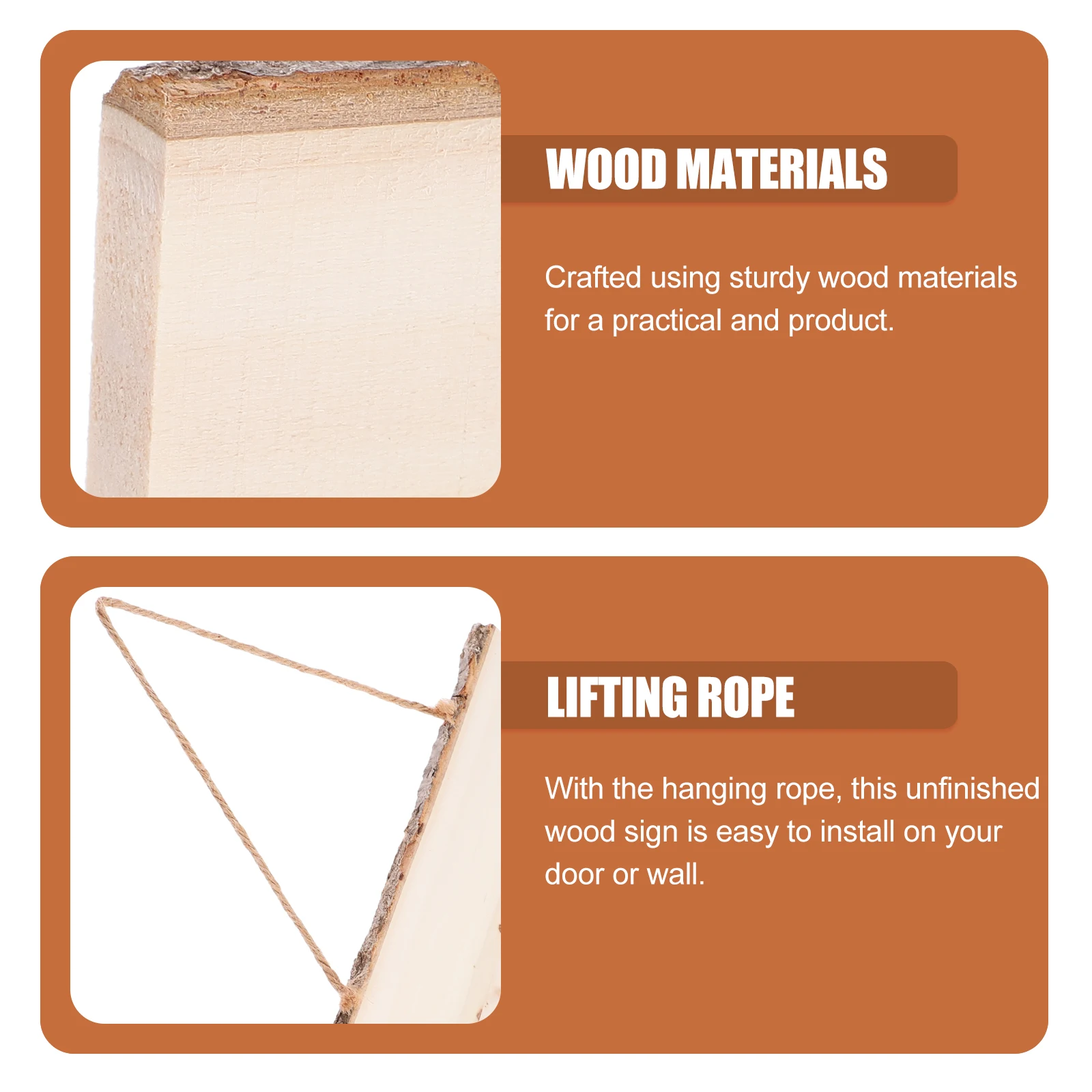 

Hanging Wood Sign Blank Unfinished Plaque for DIY Wooden Labels Decor Wood Pieces Craft Embellishments Display