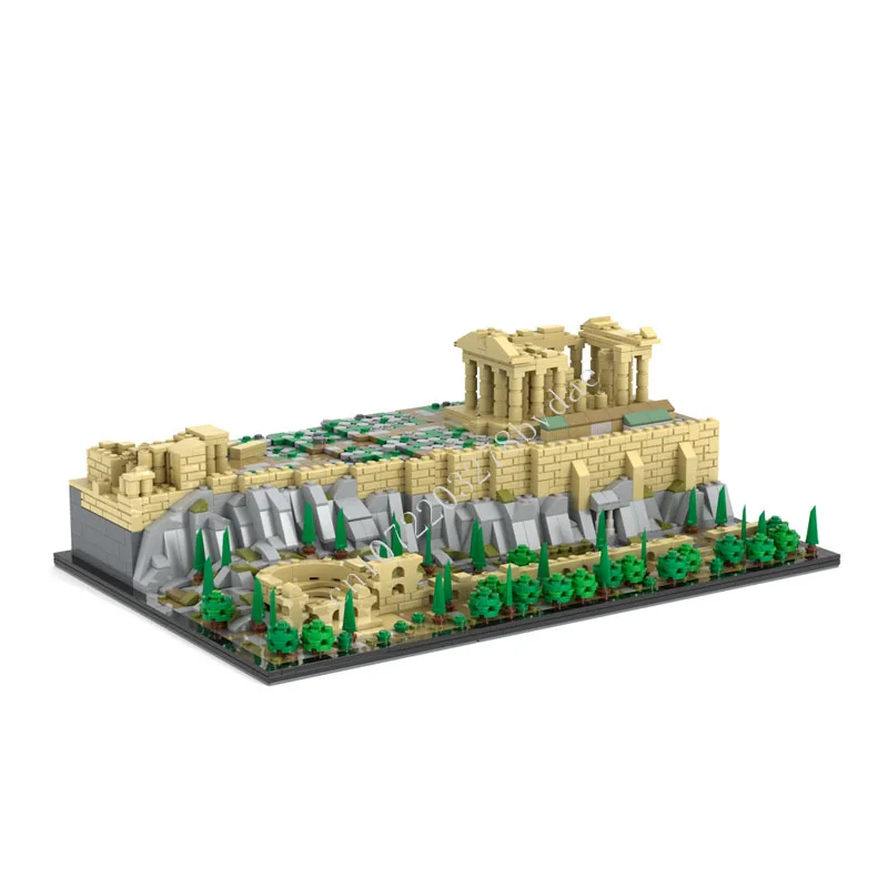 2139 Stuks Acropolis-Microschaal Moc Creatieve Straatbeeld Model Bouwstenen Architectuur Diy Educatie Assemblage Model Speelgoed Cadeau