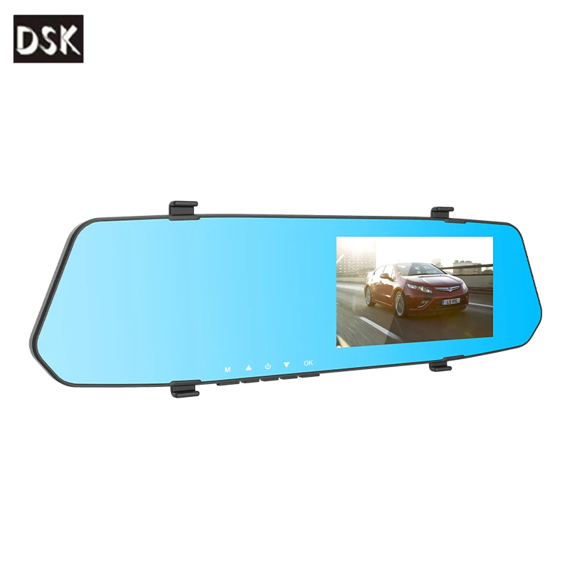 4.3-Inch HD Front and Rear Dual-Channel Streaming Dash Cam cam Rearview Mirror Dashcam Car Video Recorder DVR Night Vision