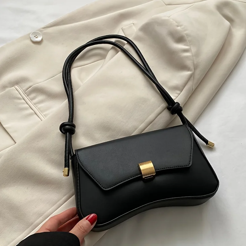 Damen Retro PU-Handtasche - Leichtes Flip-Top-Design, Geeignet für Büro, Campus, Reisen und Pendeln - Erhältlich in Braun, Weiß und Anderen Farben - PU-Material Handtasche für Geschäfts- und Outdoor-Aktivitäten – Detail 7