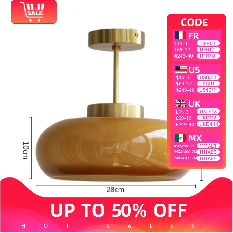 

Vintage Glass Pendant Chandelier Balcony Bedroom Study Modest Ceiling Lamps for Room Led Lights Indoor Kitchen Home-appliance