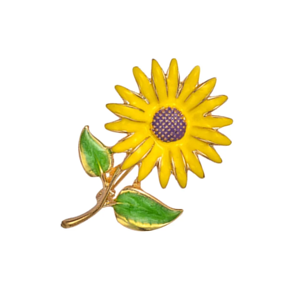 بروش عباد الشمس سبيكة دبوس الصدر مجوهرات الأزياء الإكسسوار للنساء الفتيات ملابس حفلات الزفاف اليومية الذهب #6