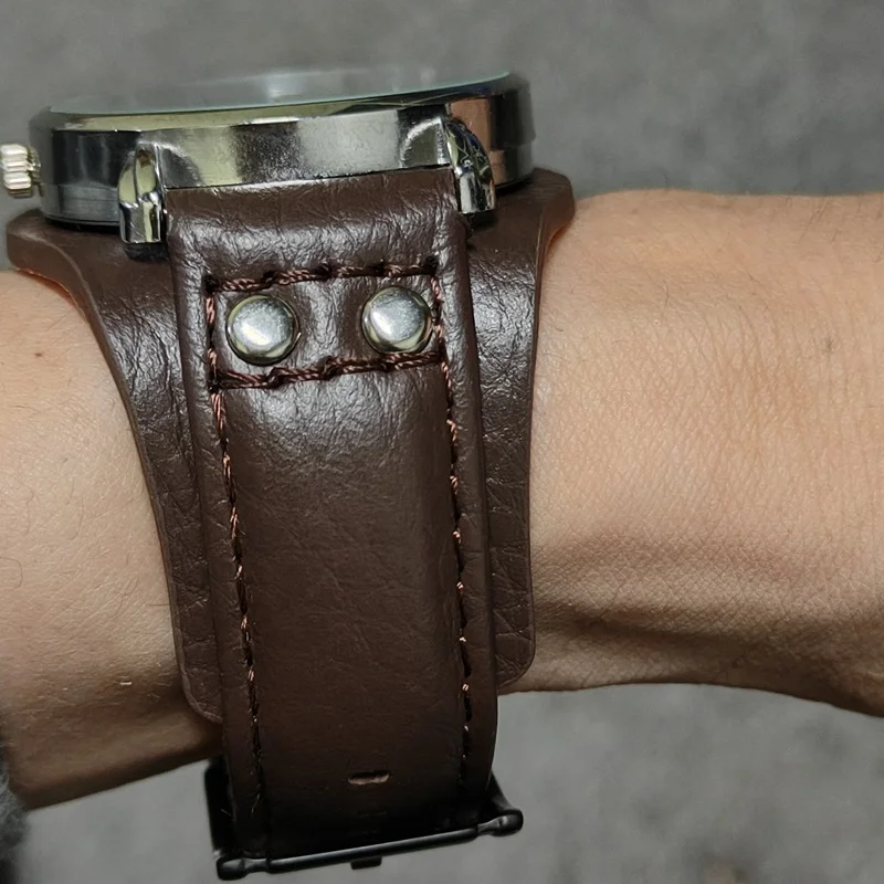 20 22mm Leather Watch Strap for Fossil CH2564 CH2565 CH2891CH3051 Wristband Black Brown Tray Band with Rivet Style Bracelet