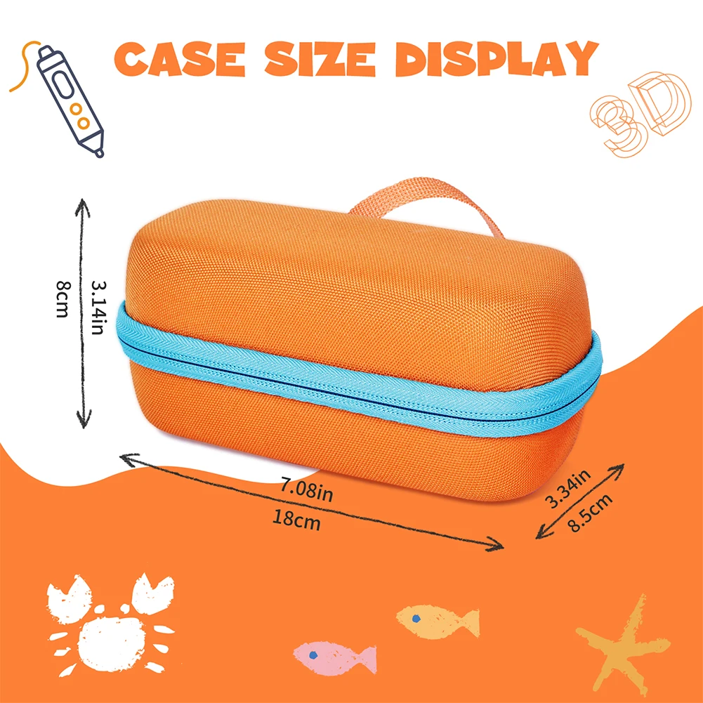 Bolsa de transporte para 3Doodler Start+ Essentials (2024) Juego de bolígrafos 3D Estuche protector anticaída para recarga y cargador de filamento de impresión