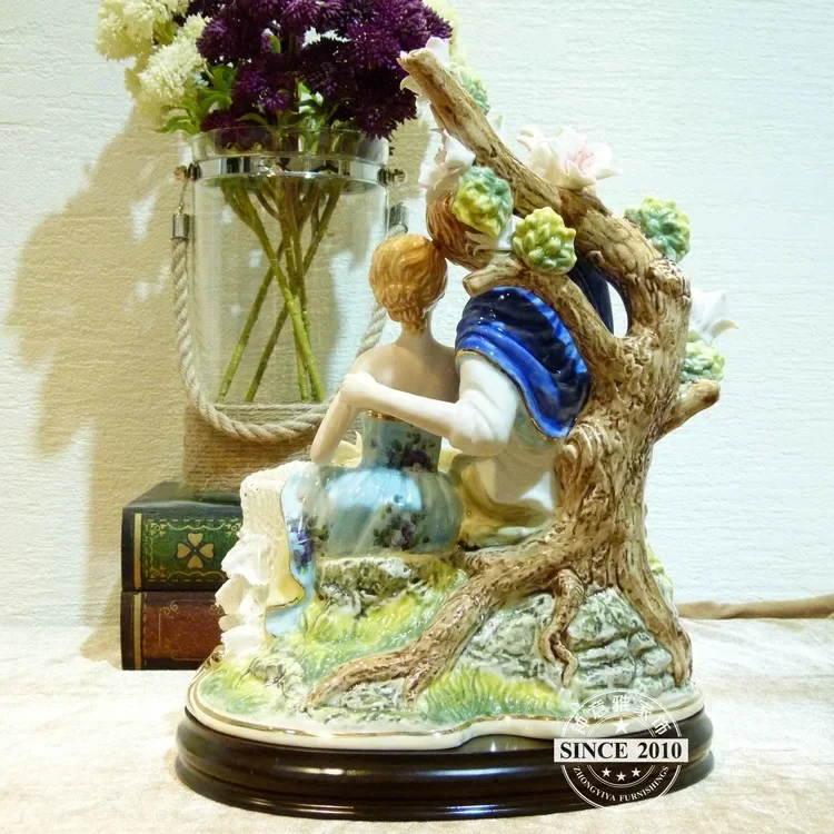 European creative home furnishings statue ornaments desktop ceramic handicrafts character ceramic puppet handmade