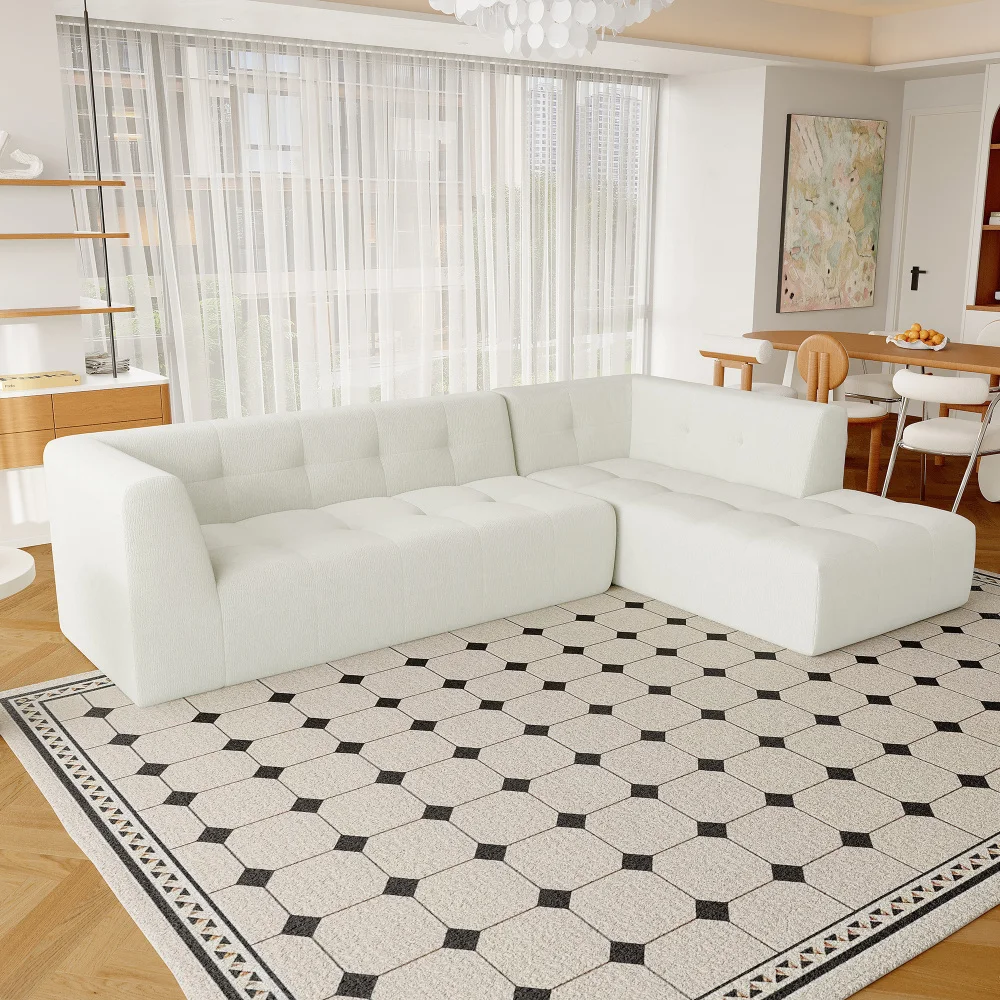 

112.2*74" Modular Modular Combination Living Room Sofa Set, Modern L-Shaped Sofa, Upholstered Sofa Bed, Compressed Sofa