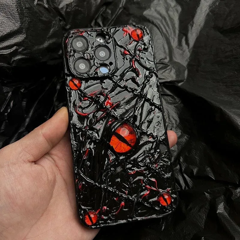 

Cute Halloween Cthulhu demon eyes Soft Case protection for iPhone 16 15 13 12 11 14 Pro Max XS XR 16 Plus X luxury devil Coque