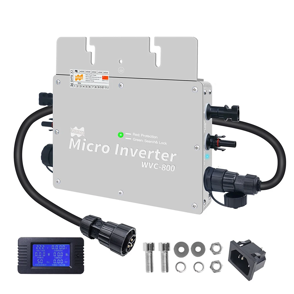 800W Solar Inverter MPPT IP65 Waterproof 22-50VDC 120/230VAC Grid Tie Microinverter Excellent Heat Dissipation Design For Home