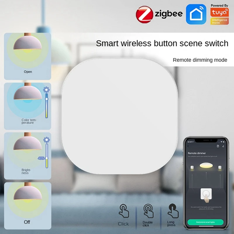 Zigbee Graffiti Smart Dimmer Wireless Switch 1 Key Scene Random Paste Timing Scenario Smart Multifunction Key Switch Durable