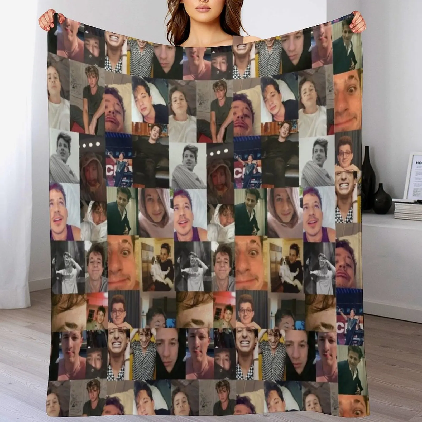 

Charlie puth collage Throw Blanket Personalized Gift Decorative Throw Nap Large Blankets