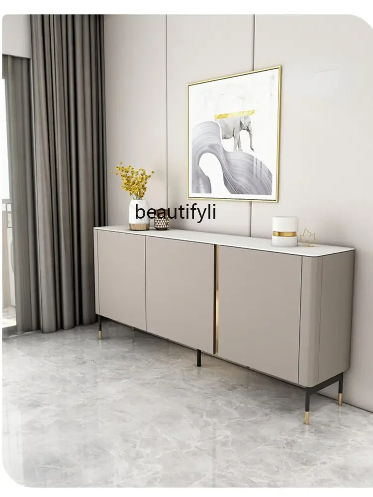 D178 Y yj Stone Plate Sideboard Cabinet Modern Minimalist Italian Living Room Locker Wall Wine Cabinet Tea Cabinet