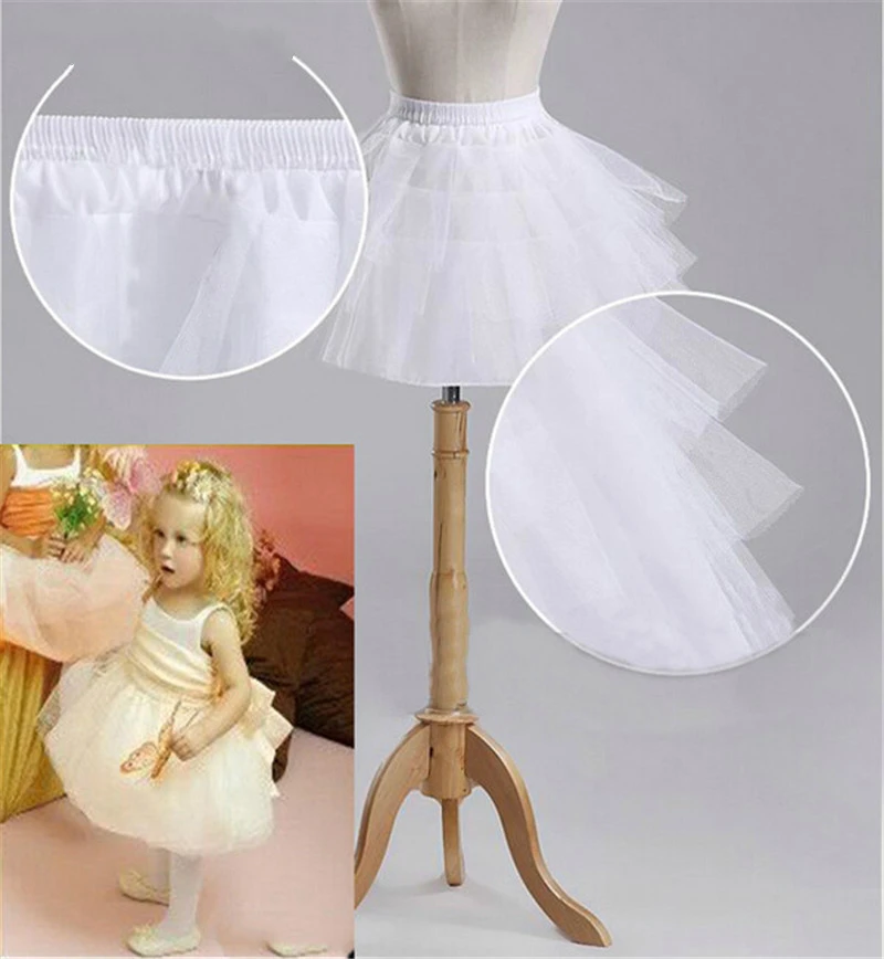 Jupon Court Crinoline pour Petite Fille, Sous-Jupe pour Enfant, Robe de Fille à Fleurs, pour Mariage