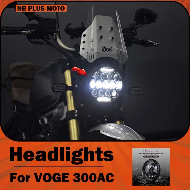 【Premium】For VOGE 300AC modified 7-inch LED headlight assembly, multi-lamp beads, high-brightness headlight round headlight acce