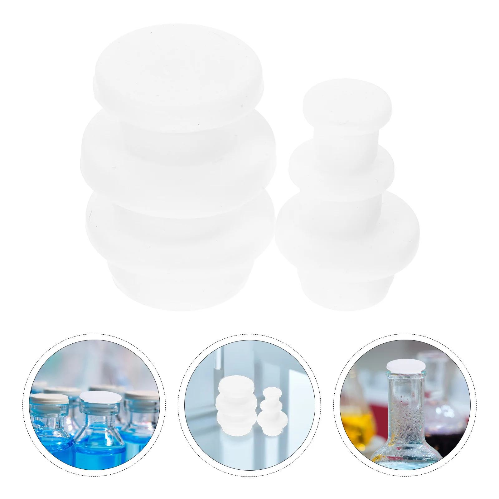 

30Pcs Silicone Bottle Sealing Plugs Universal Fit for Glass Water Test Tubes Home Laboratory Silicone Bottle Stopper Seal Plug