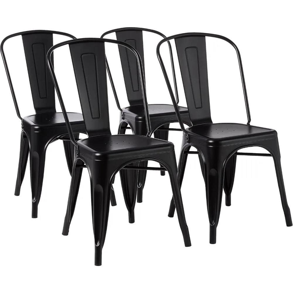 

33DC01S4-BK Chair, 4 Pack, 20.1"D x 17.1"W x 33.5"H, Matte Black