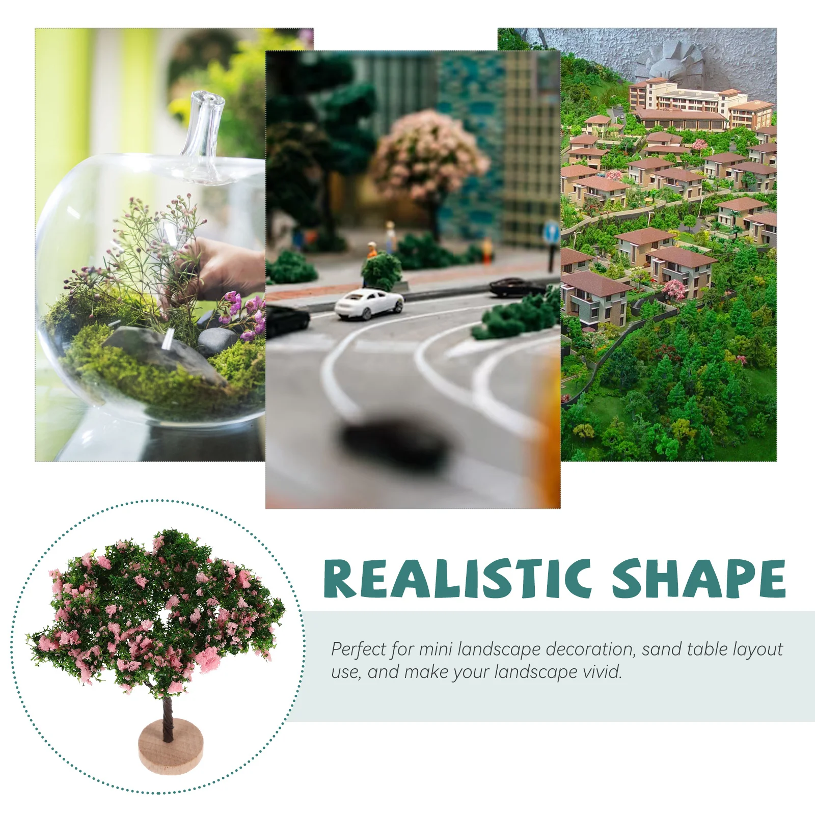 

2Pcs Miniature Landscape Trees Miniature Scenery Trees for Christmas Holiday Party Sand Table Decoration