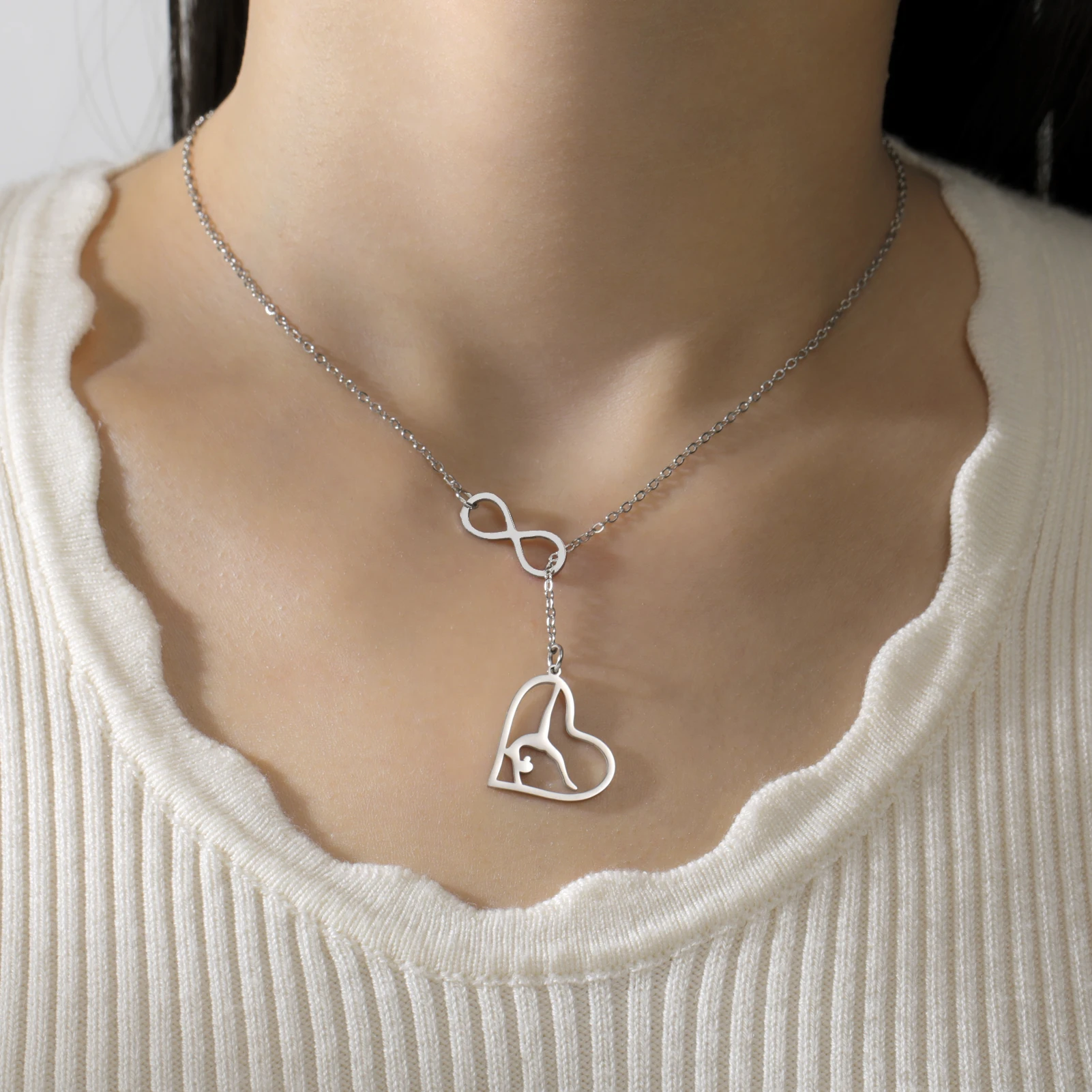 Kkjoy Unendliches Symbol Liebe Gymnastik Yoga-Stil Halskette Geeignete Gymnastik Yoga-Enthusiasten Frauen Männer Schmuck Accessoires Geschenke – Detail 4