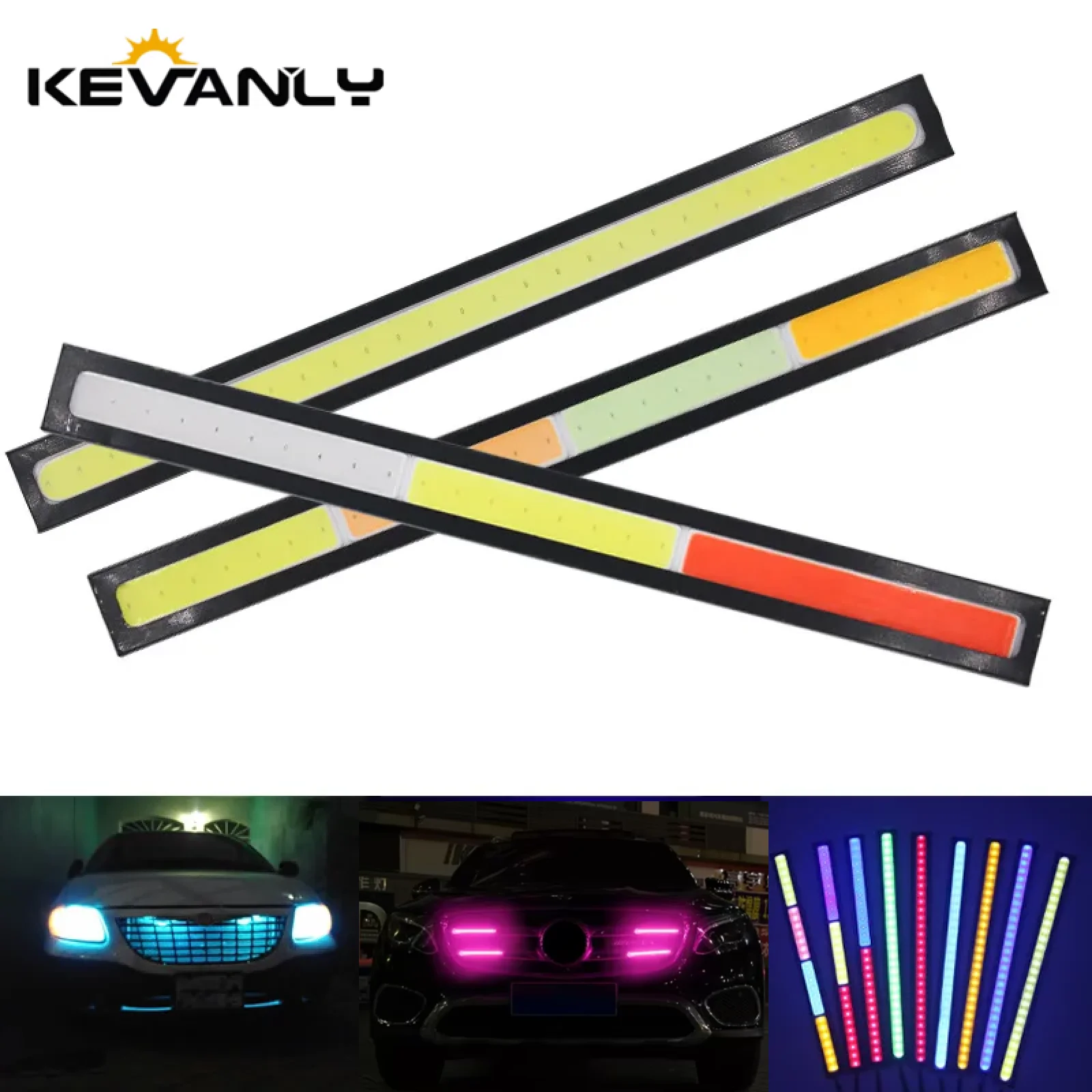 

2pcs 17cm Universal COB Fog Lamp Car Styling Led Day Light DRL Lamp Fog Bar Lamp Strip Lights Waterproof Daytime Running Lights