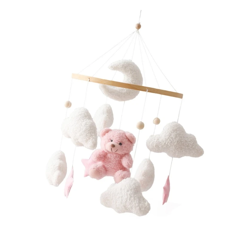 Mobile rotatif silencieux pour bébé, hochet en peluche, clochette sensorielle, jouet, Installation facile, pendentif suspendu
