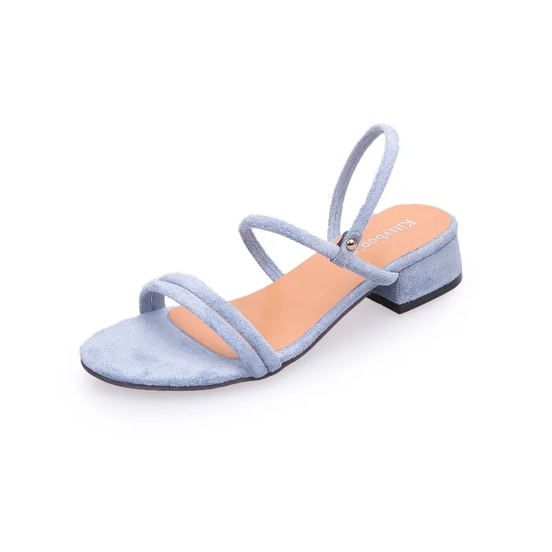 Comemore Heels Summer Blue Casual Pumps Shoes Low Heel Sandal Slippers Women\'s Footwear Mujer 2023 Slides Women Heeled Sandals