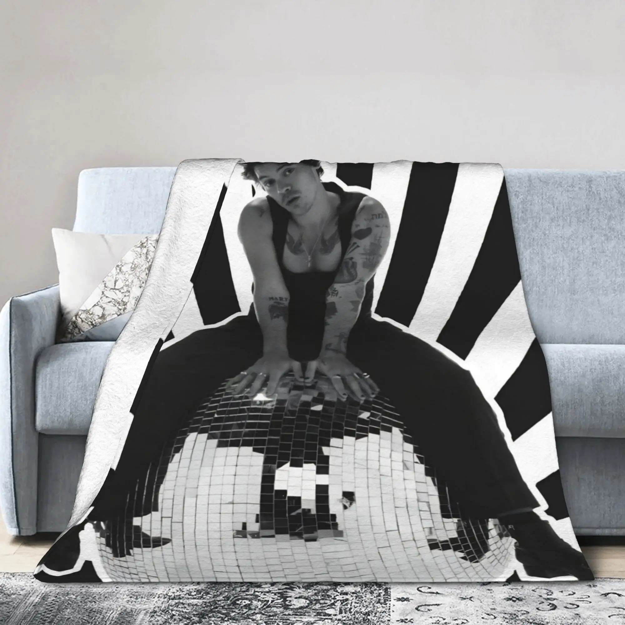 Kiss All The Time Disco HS Album Blankets Harrys Music Styles  Plush Funny Breathable Throw Blankets for Home Decoration