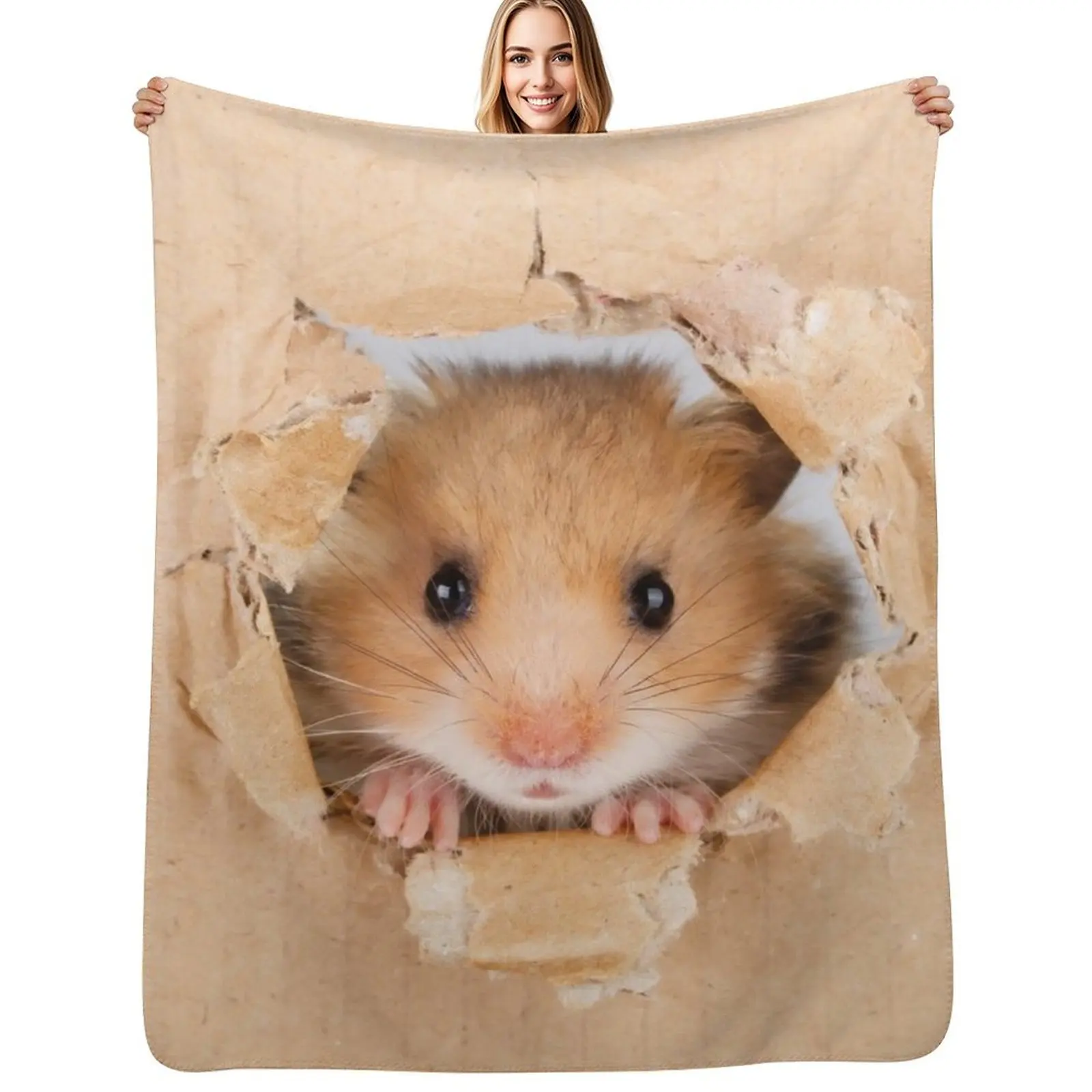 

Cute Hamster Throw Blanket Sofa heavy to sleep Kid'S Flannels Blanket