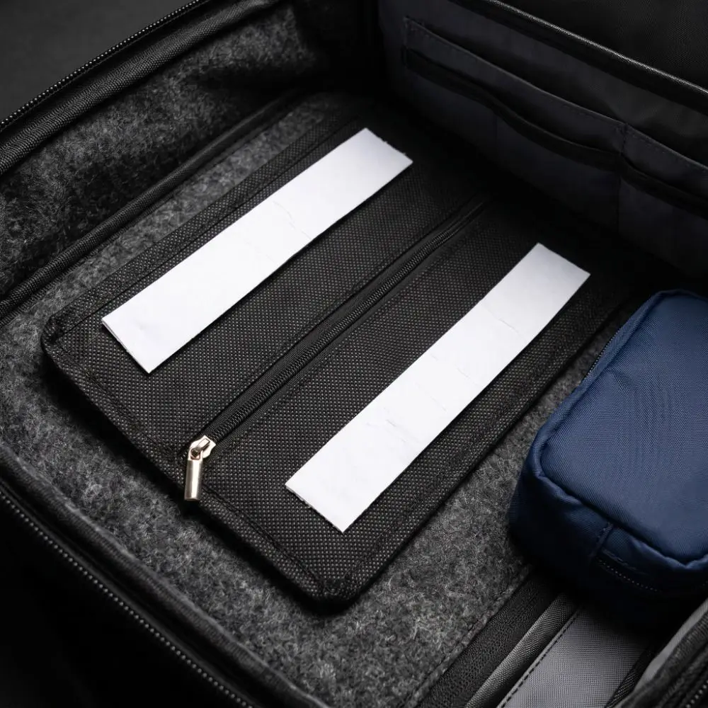 Strong Adhesive Hidden Storage Bag Black Concealed Design Discreet Wallet Bag Zipper Closure Discreet Secret Compartment