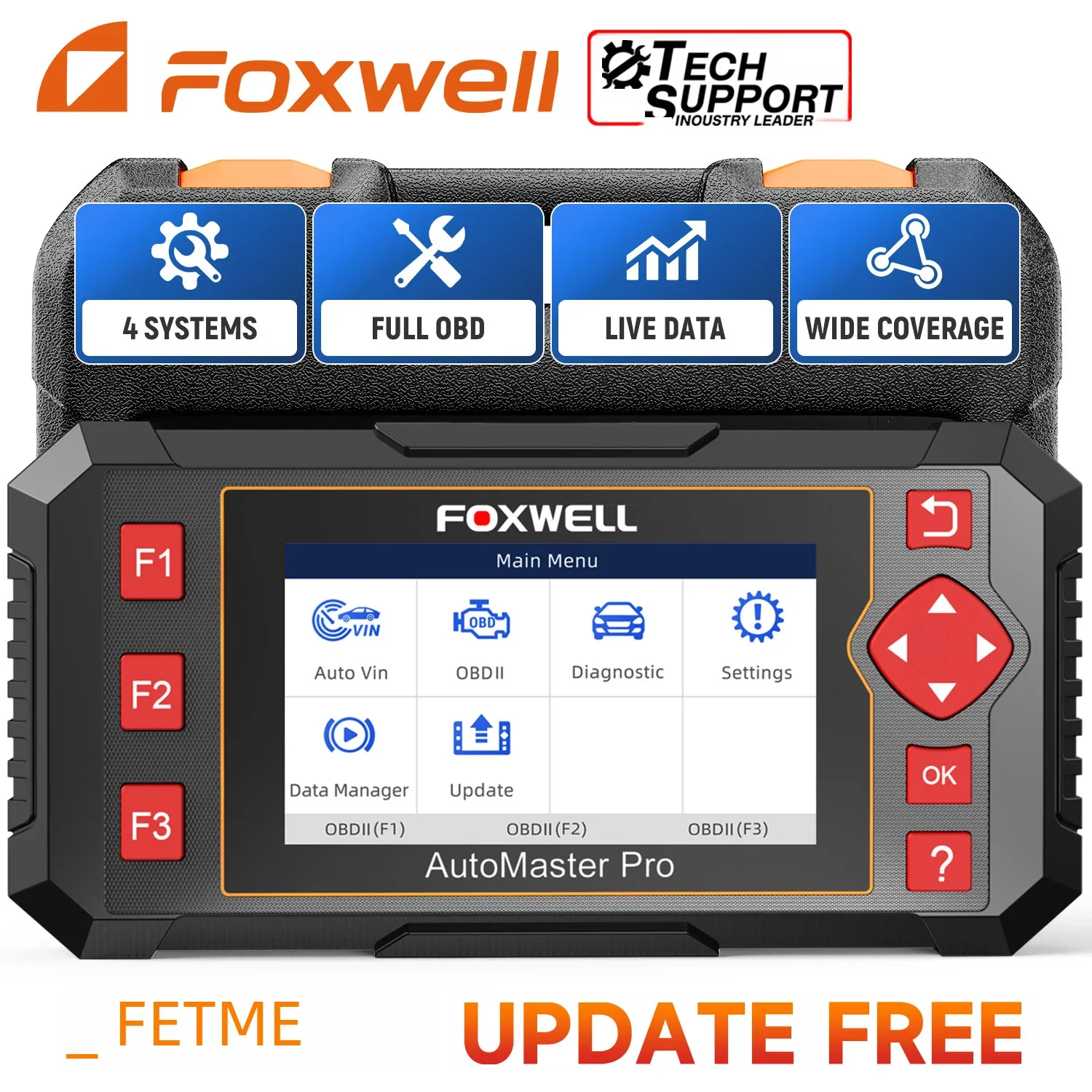 FOXWELL NT604 Elite OBD2 Scanner ABS Airbag AT Engine Check Code Reader Professional ODB OBD 2 Car Diagnostic Tool Free Update