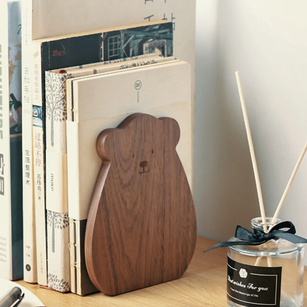 

1pc Wooden Fixator Bookshelf Bookshelf Accessory Accessories Natural Book Fixator Simple Book Holder for Desk Decoration