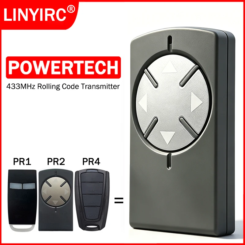 POWERTECH PR2 Remote Control 433MHz Works With POWERTECH PR-2 PR1 PR2 PR4 Electric Gate Control Garage Door Remote Control
