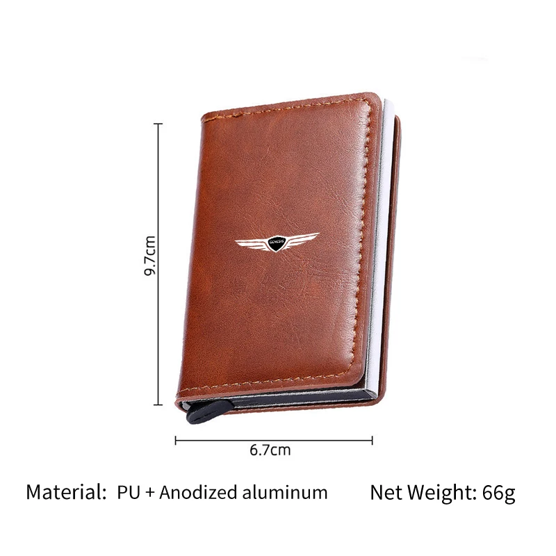 Men Wallet ID Credit Card Holder Mini RFID Wallet Automatic Pop up Bank Card Case For GENESIS G80 G70 G90 GV80 G60 G90 GV60 G60