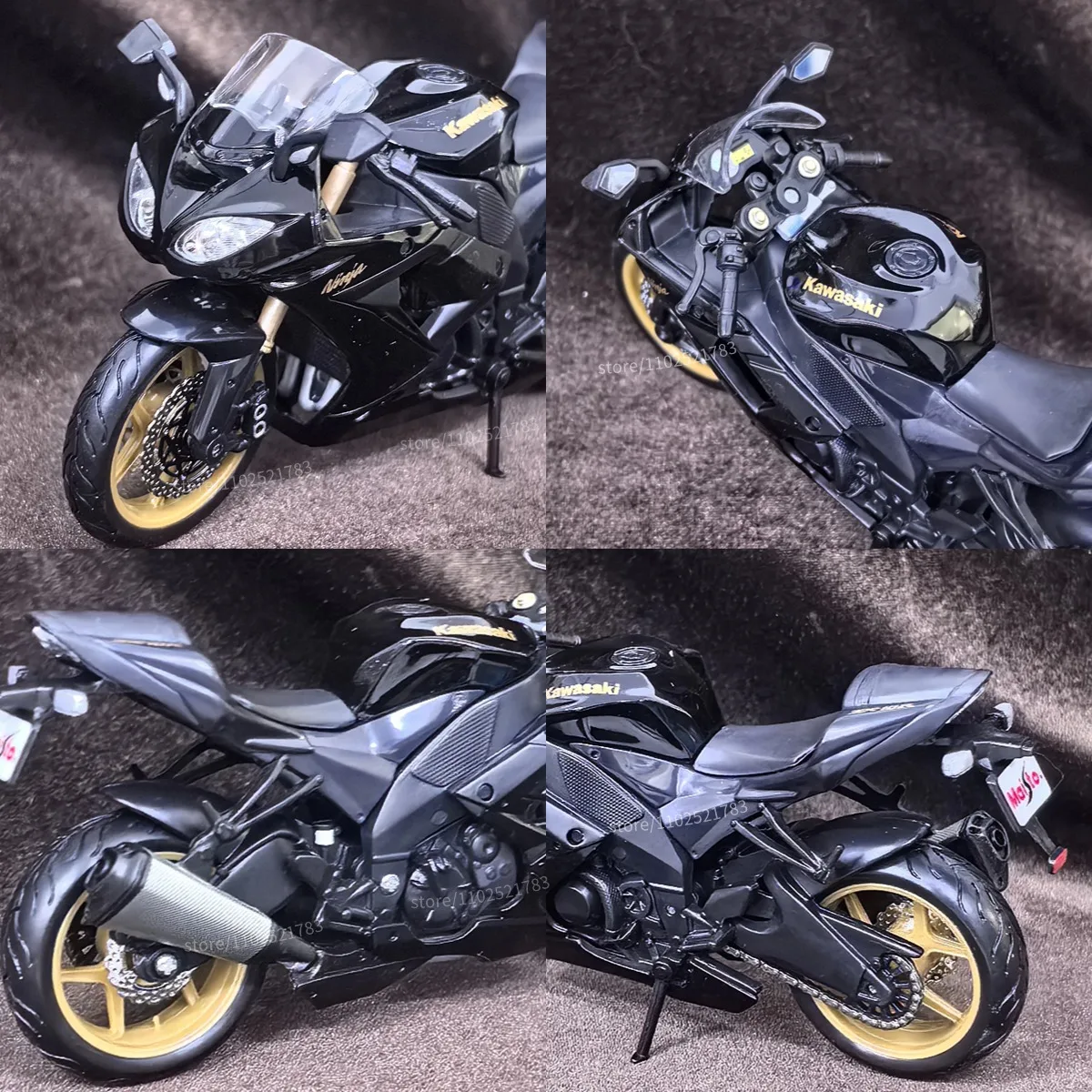 โมเดลรถมอเตอร์ไซค์คาวาซากิ นินจา ZX-10R ขนาด 1:12 ของเล่นจำลองรถมินิโมโต ของขวัญคริสต์มาสสำหรับเด็ก