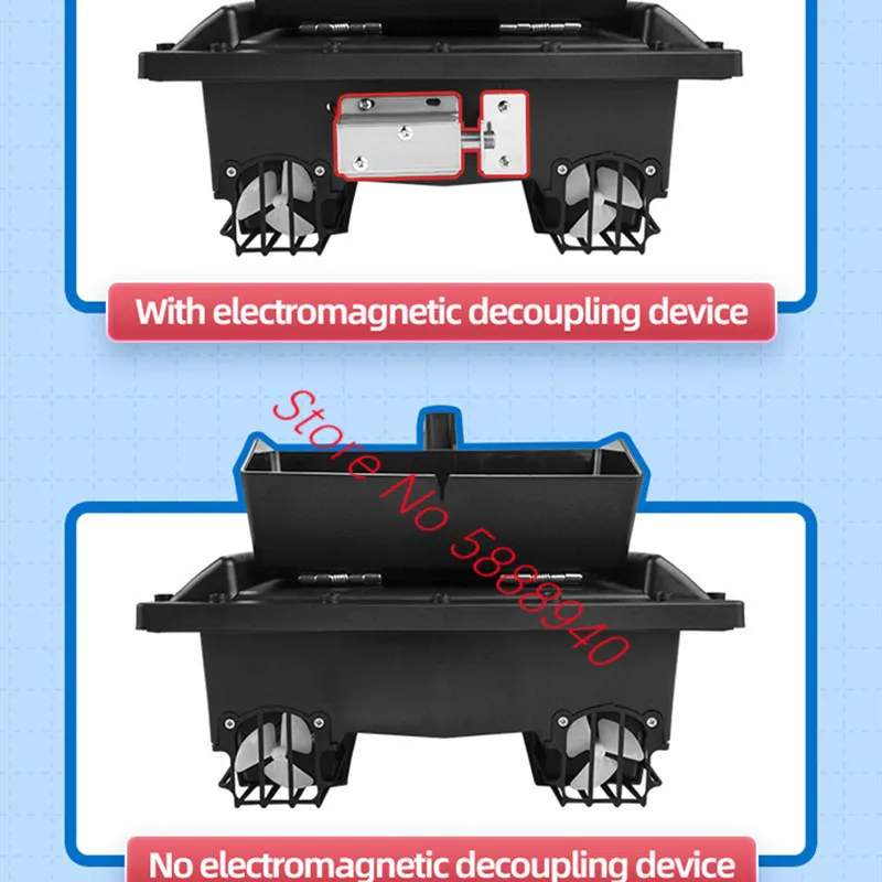 55CM High Speed Smart Electromagnetic Decoupling Remote Control RC Bait Boat 600M 2.5KG Load 12V Power Pull Net RC Fishing Boat