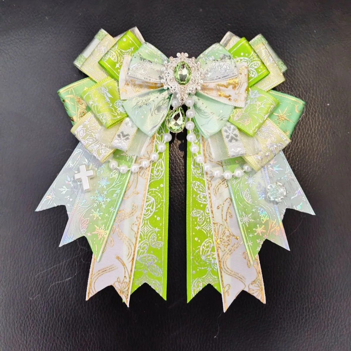 

Fashion Lolita Bow Cosplay Angel Wings Bowtie Anime Support Stick Accessories Shirt Collar Flowers High End Rhinestone Brooch