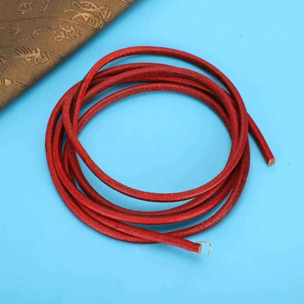 2pcs Cowhide Sewing Machine Belt 72 Inch Red Color Treadle Sewing Machine Belt Brown Color Foot Pedal Belt Old Fashioned Sewing
