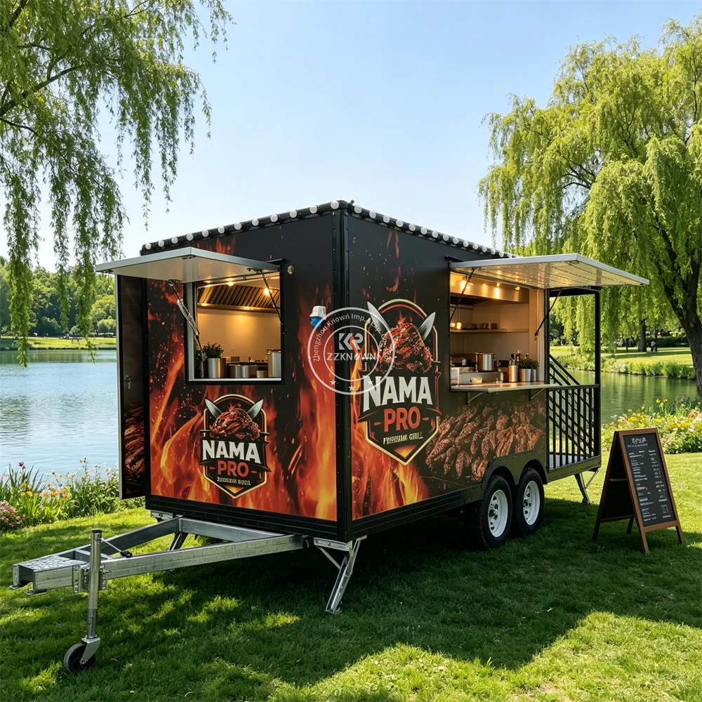 

Commercial Mobile Food Truck Fully Equipped Custom Catering Trailer Sushi BBQ Sandwich Taco Concession Trailer