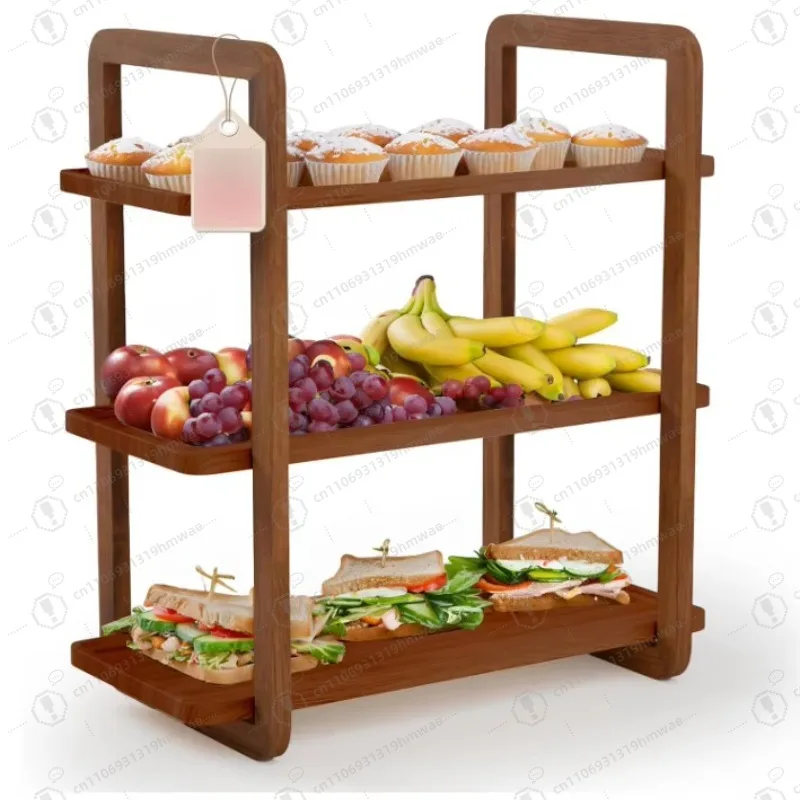 3-Layer Wooden Dessert Display Stand, Multi-layer Storage Tray Rack, Party Event Cake Rack
