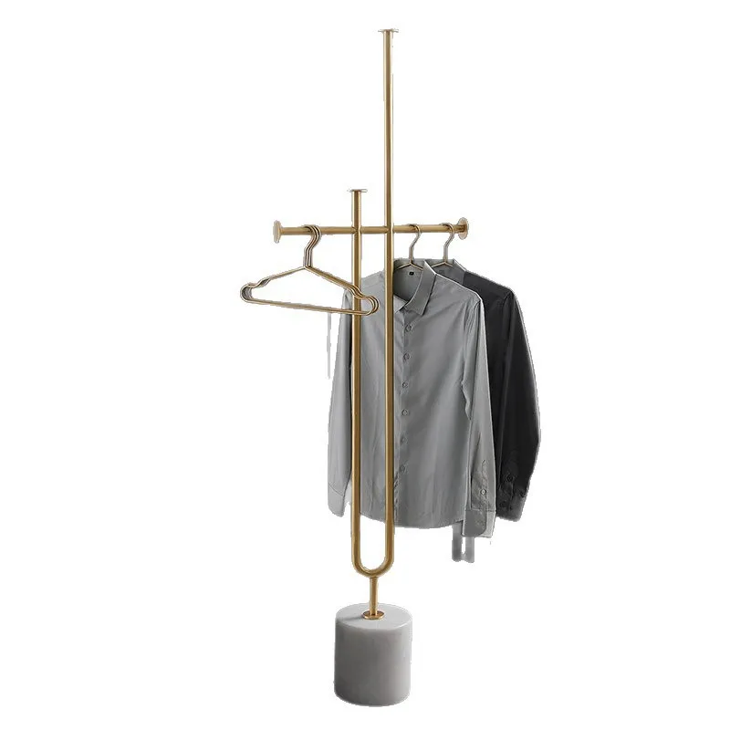 All-copper light luxury coat rack, floor-to-ceiling home bedroom hanger, indoor corner living room vertical coat rack