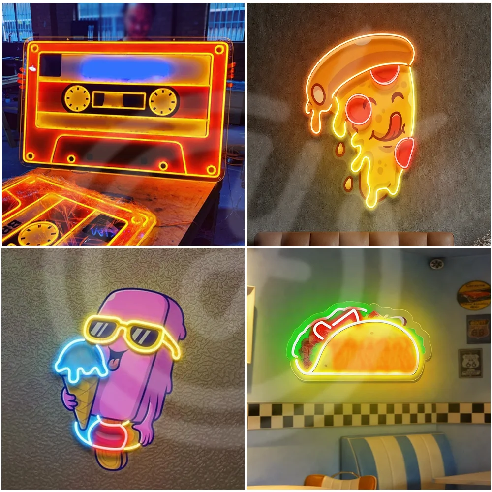 カスタムパターン印刷ネオンライトバレンタイン記念日寝室の装飾商業看板誕生日プレゼントパーティーバーの装飾