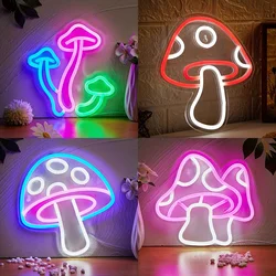 Cute Mushroom Neon Sign for Wall Art Decor, Led Night Light for Bedroom Decor,Great Gift for Girls Kids