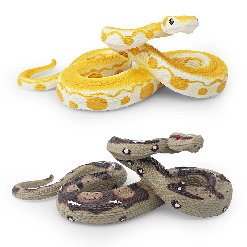 Simulation Reptile Boa Model Children Cognitive Toys Realistic Golden Python Boa Decorative Ornaments Scary Toys Festival Gifts