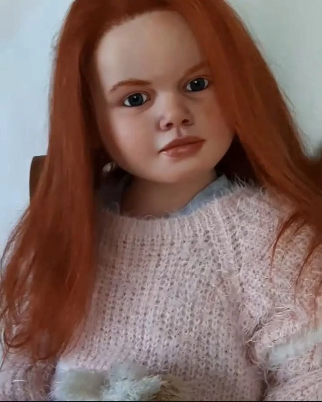 45in Gabriella Lifelike Finished Wine Color Hair  Reborn Doll Toddler Girl Painted Kits Handmade Toy Gift