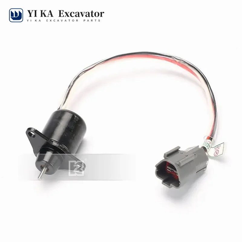 For Hyundai R55/60-7/80-5 flameout switch solenoid valve 12/24V Yangma engine flameout excavator