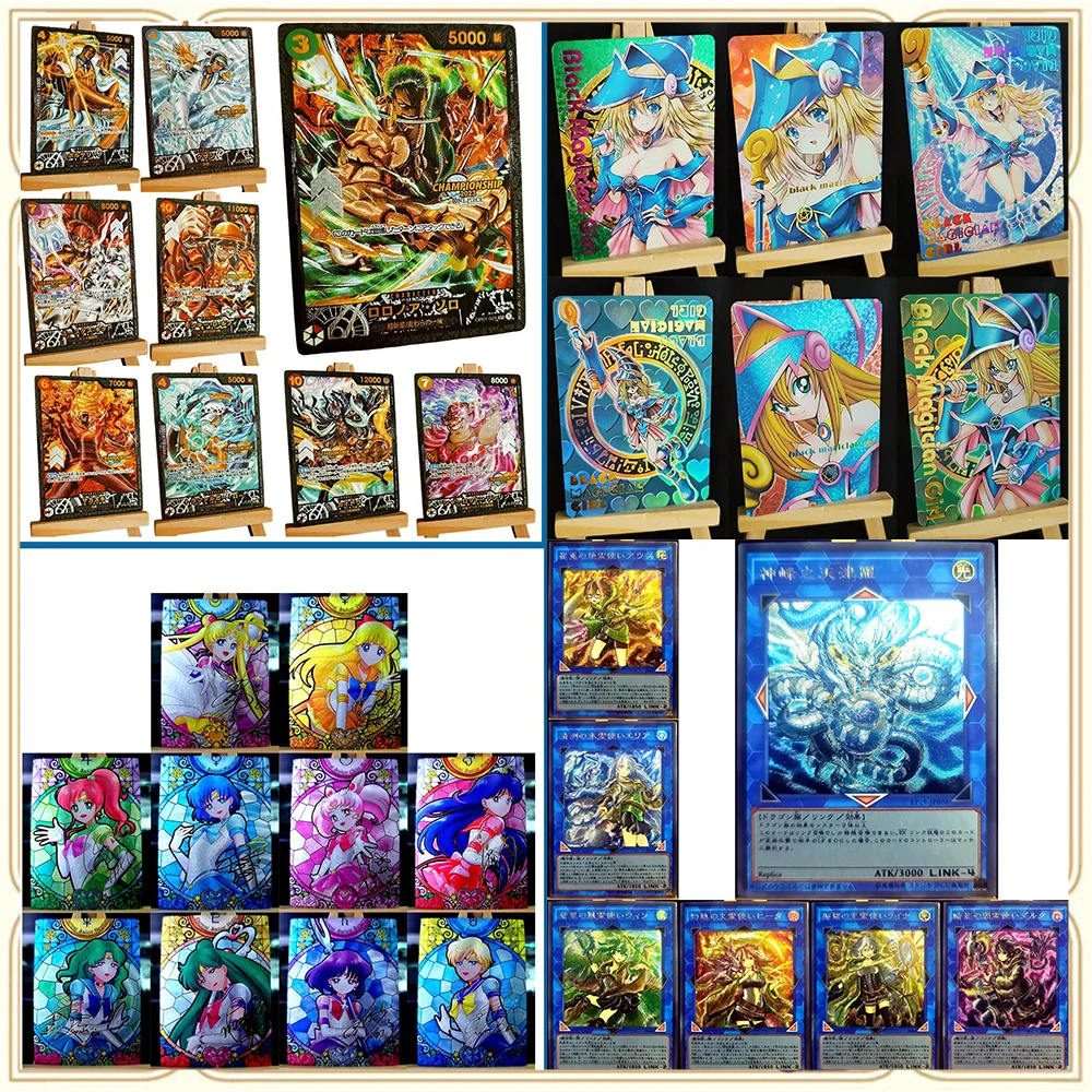

Anime Goddess Story DIY ACG Black Magician Girl Roronoa Zoro Nami Premium Glitter Collectible Card Christmas Birthday Gifts