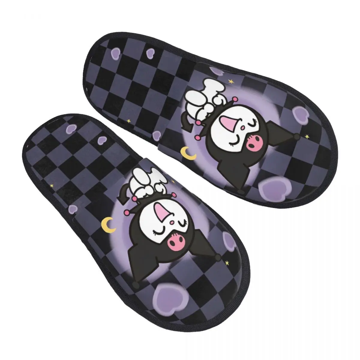 Sanrio Kuromi Indoor Slippers with Memory Foam Slipper Gift for Women Men House Shoes with Anti-Skid Sole