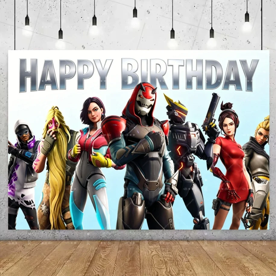 Interesting Shooting Game Fortnite Theme Birthday Party Decoration Supplies Cup Plate Balloons Cake Topper Banner Props Kid Gift view 5