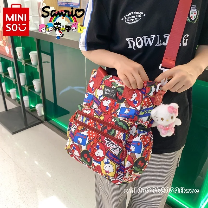 HelloKitty-bolsa tiracolo feminina, bolsa de armazenamento de estudante de grande capacidade, bolsa casual, desenho animado elegante, alta qualidade, nova, 2022, 2024