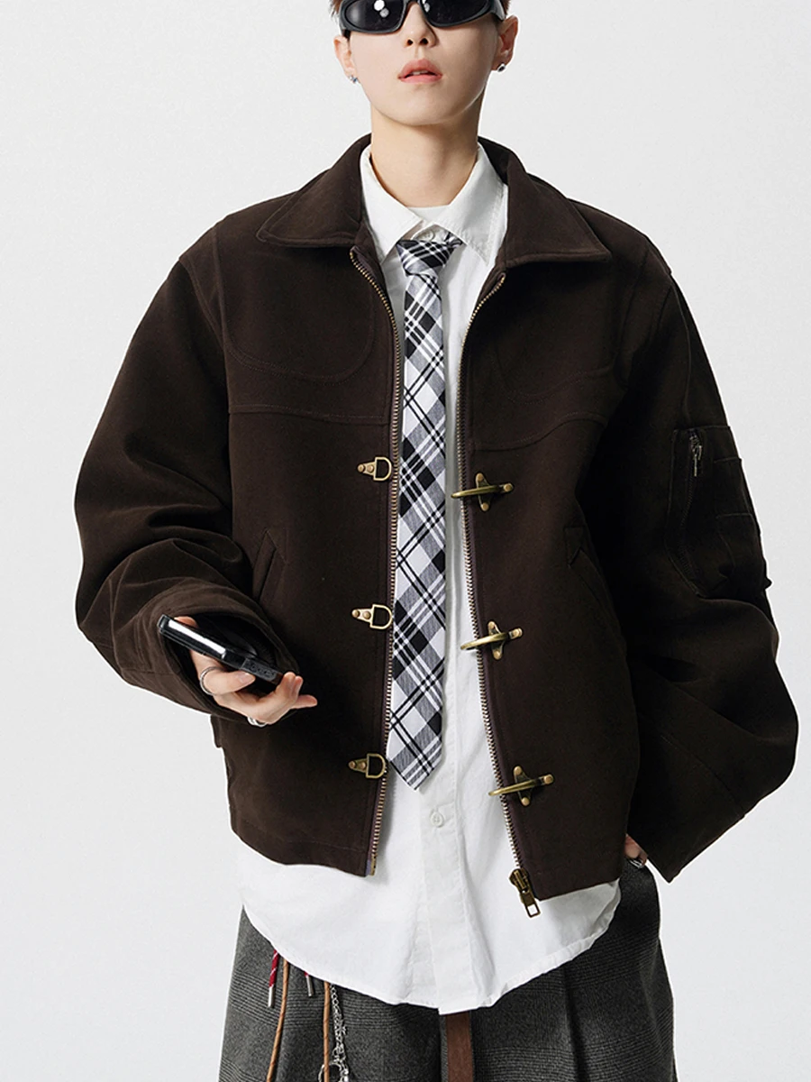 

Мужская замшевая куртка в стиле ретро, с американским декором, цвет синий, винтажный, уникальный, из полиэфирного волокна