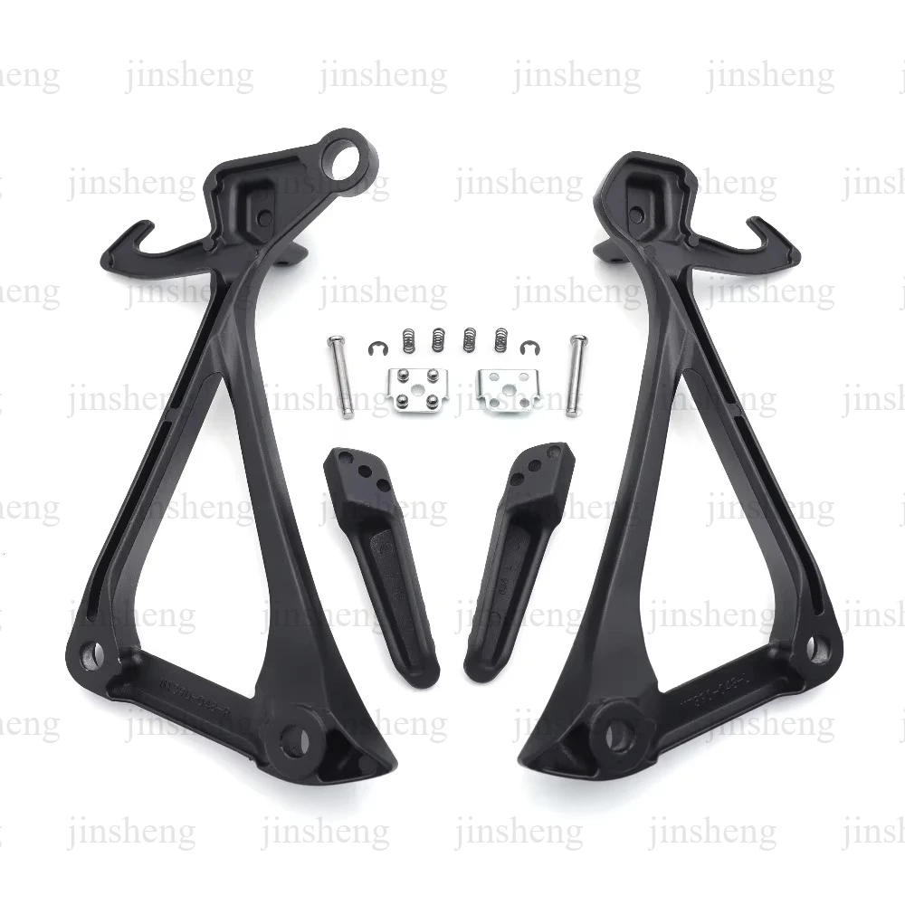 Aftermarket Motorcycle Parts Silver/Black Foot Pegs Footrest Bracket Rear for Kawasaki Ninja ZX10R 2011-2021 Passenger
