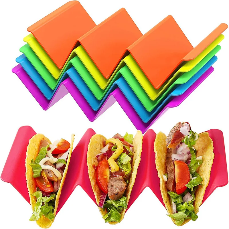 

Multicolor Wavy Taco Holder Cake Pancake Rack Wave Shape Plastic Mexican Food Rack Shells Hot Dog Holder Stand Kitchen Gadgets